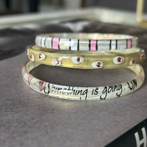 Vintage 90’s Pink and White Bangle Set